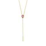 Marrow Fine Jewelry Purple Amethyst Lariat Necklace [Yellow Gold]