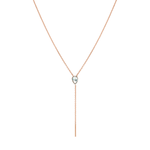 Marrow Fine Jewelry Moonstone Stillwater Lariat Solid Gold Chain Necklace [Rose Gold]