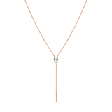 Marrow Fine Jewelry Moonstone Stillwater Lariat Solid Gold Chain Necklace [Rose Gold]