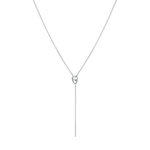 Marrow Fine Jewelry Moonstone Stillwater Lariat Solid Gold Chain Necklace [White Gold]