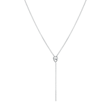 Marrow Fine Jewelry Moonstone Stillwater Lariat Solid Gold Chain Necklace [White Gold]