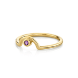 Marrow Fine Jewelry  Amethyst Birthstone Star Stacking Ring [Yellow Gold]