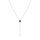 Marrow Fine Jewelry Black Onyx Pear Lairat Chain Necklace [White Gold]