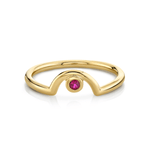 Marrow Fine Jewelry Ruby Arch July Birthstone Stacking Band [Yellow Gold]