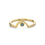 Marrow Fine Jewelry London Blue Topaz November Birthstone Arch Stacking Band 