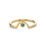 Marrow Fine Jewelry London Blue Topaz November Birthstone Arch Stacking Band 