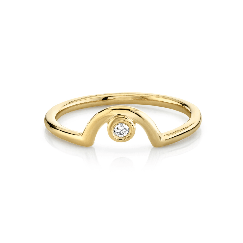 Marrow Fine Jewelry Diamond Arch April Birthstone Band [Yellow Gold]