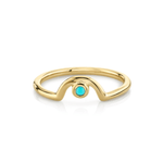 Marrow Fine Jewelry December Birthstone Turquoise Arch Stacking Band [Yellow Gold]