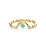 Marrow Fine Jewelry December Birthstone Turquoise Arch Stacking Band [Yellow Gold]