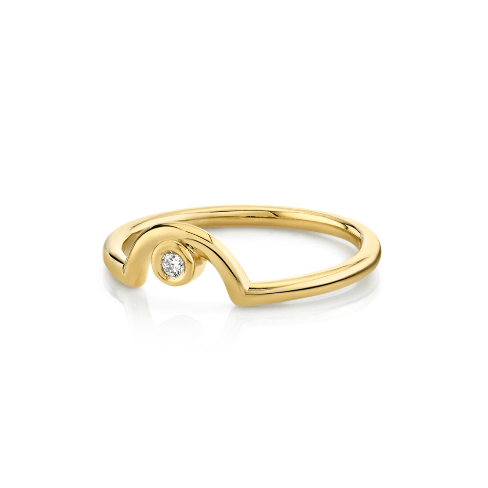 Marrow Fine Jewelry Diamond Arch April Birthstone Band [Yellow Gold]