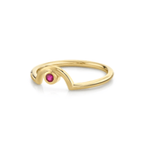 Marrow Fine Jewelry Ruby Arch July Birthstone Stacking Band [Yellow Gold]