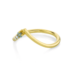 Marrow Fine Jewelry Sapphire And White Diamond Solid Gold Wedding And Stacking Band [Yellow Gold]