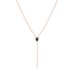 Marrow Fine Jewelry Black Onyx Pear Lairat Chain Necklace [Rose Gold]