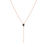 Marrow Fine Jewelry Black Onyx Pear Lairat Chain Necklace [Rose Gold]