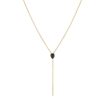 Marrow Fine Jewelry Black Onyx Pear Lairat Chain Necklace [Yellow Gold]