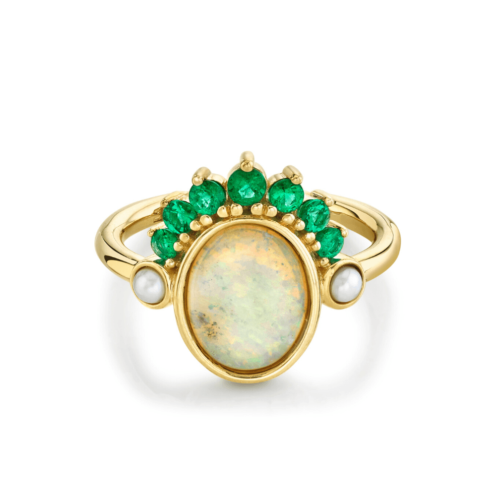 Emerald and opal on sale ring