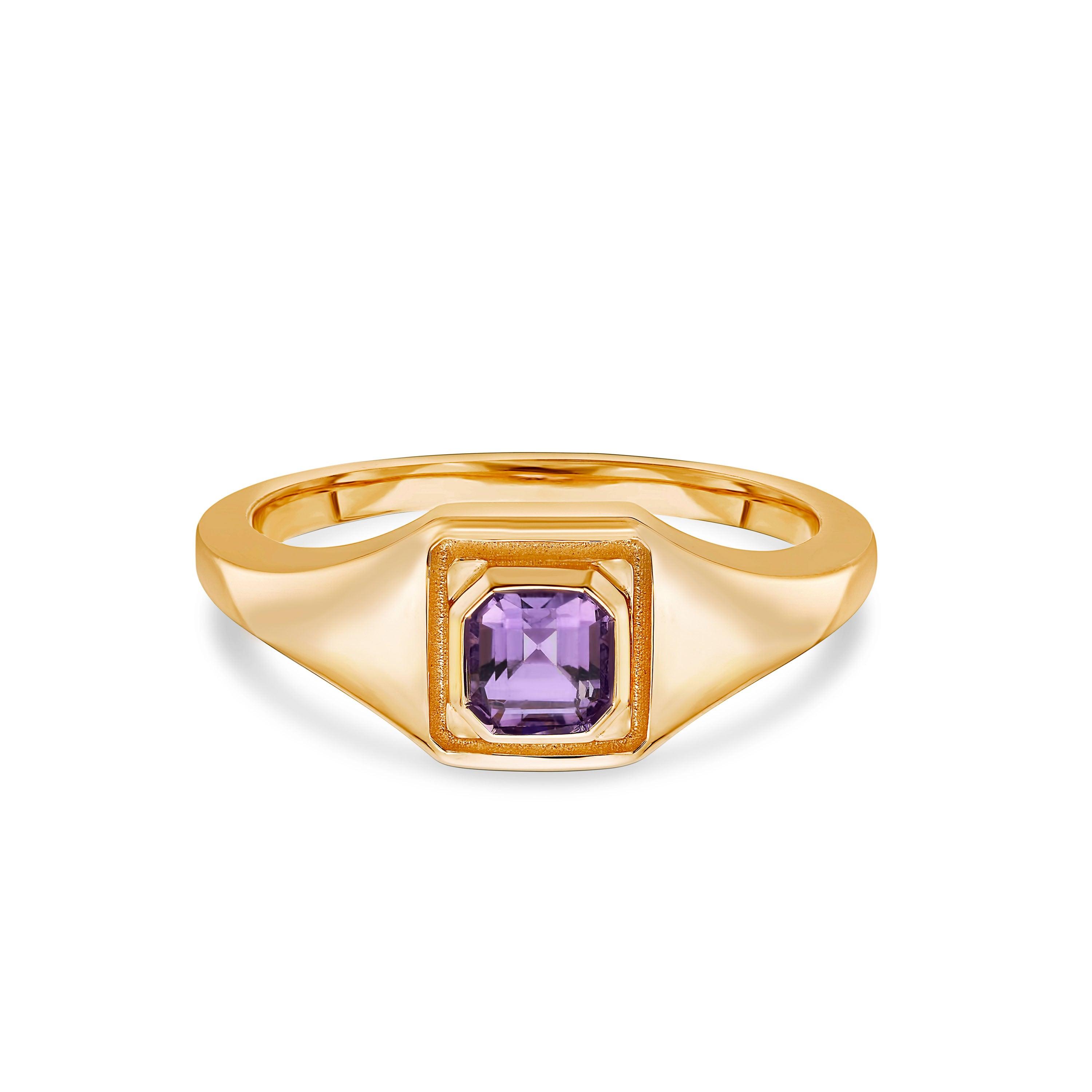 Marrow Fine Jewelry Amethyst Boyfriend Signet [Yellow Gold]