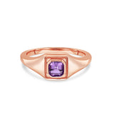 Marrow Fine Jewelry Amethyst Boyfriend Signet [Rose Gold]