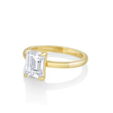 Marrow Fine Jewelry Annette Solitaire Emerald Cut White Diamond Engagement Ring [Yellow Gold]