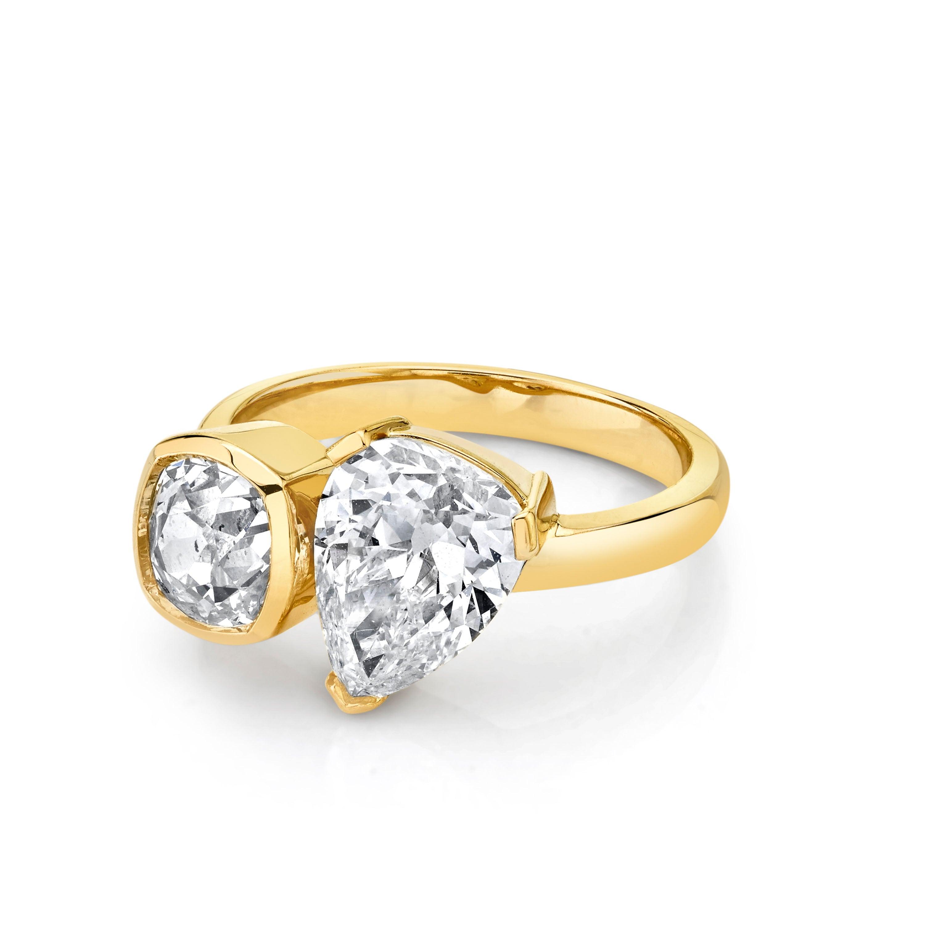 Marrow Fine Jewelry Antique Diamond Toi Et Moi Ring [Yellow Gold]