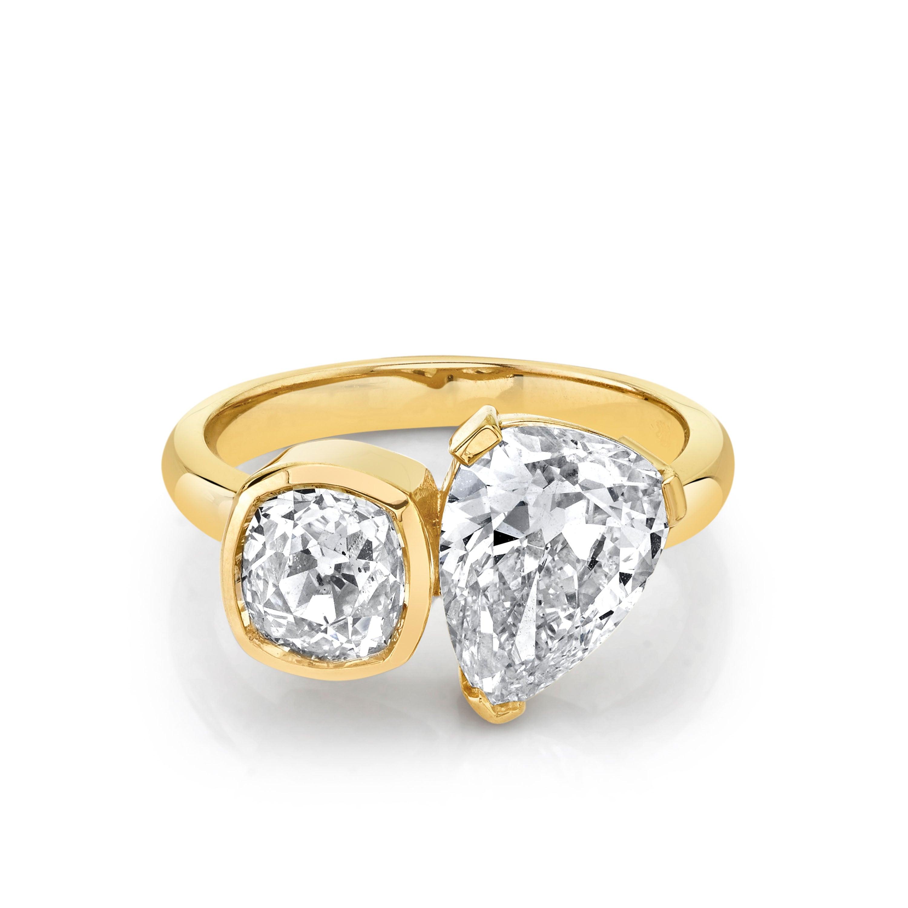 Marrow Fine Jewelry Antique Diamond Toi Et Moi Ring [Yelow Gold]