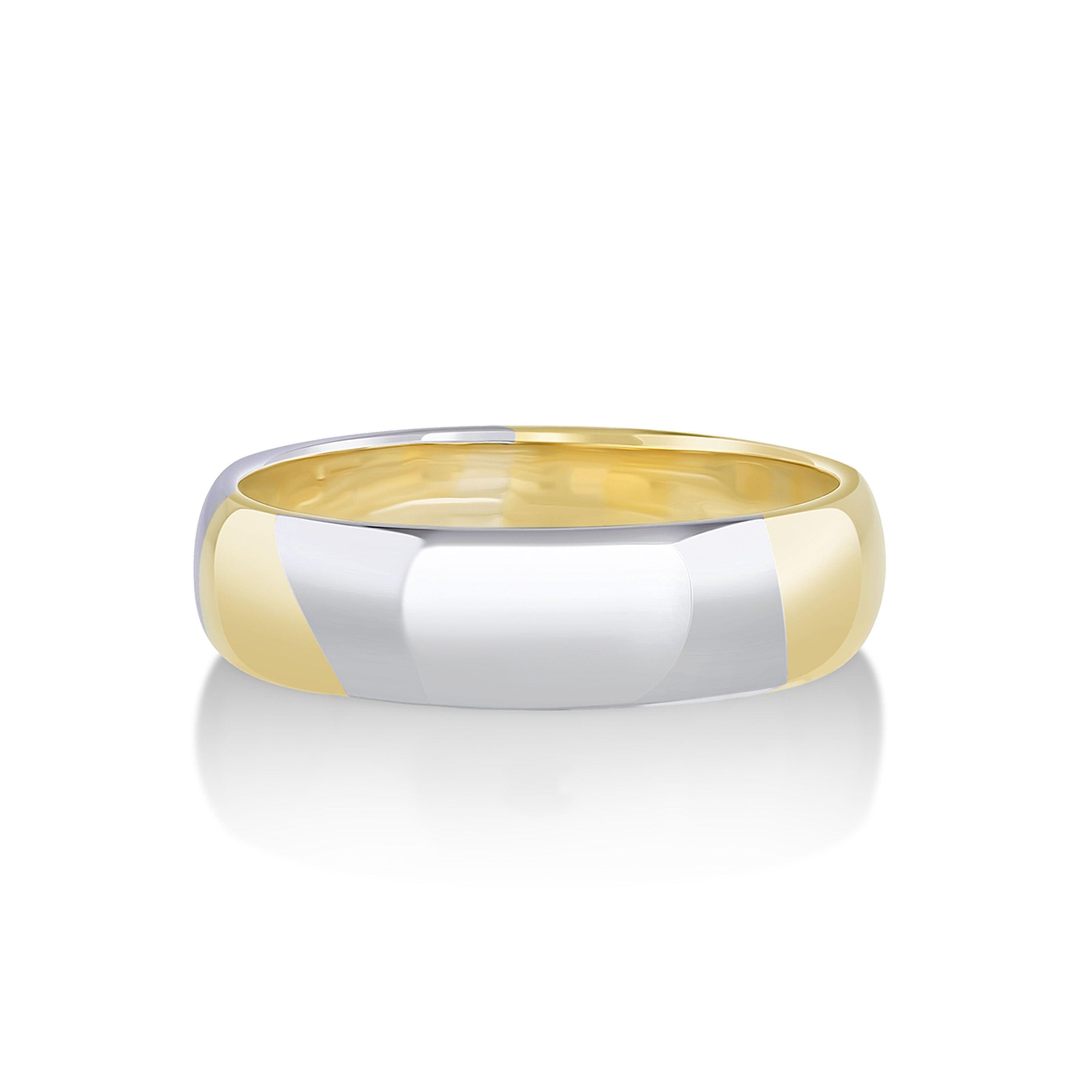 Marrow Fine Jewelry Apollo Two Tone Men's Band [Yellow Gold]