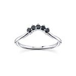 Marrow Fine Black Diamond Dainty Crown Stacking Band [White Gold]