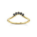 Marrow Fine Black Diamond Dainty Crown Stacking Band [Yellow Gold]