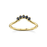 Marrow Fine Black Diamond Dainty Crown Stacking Band [Yellow Gold]