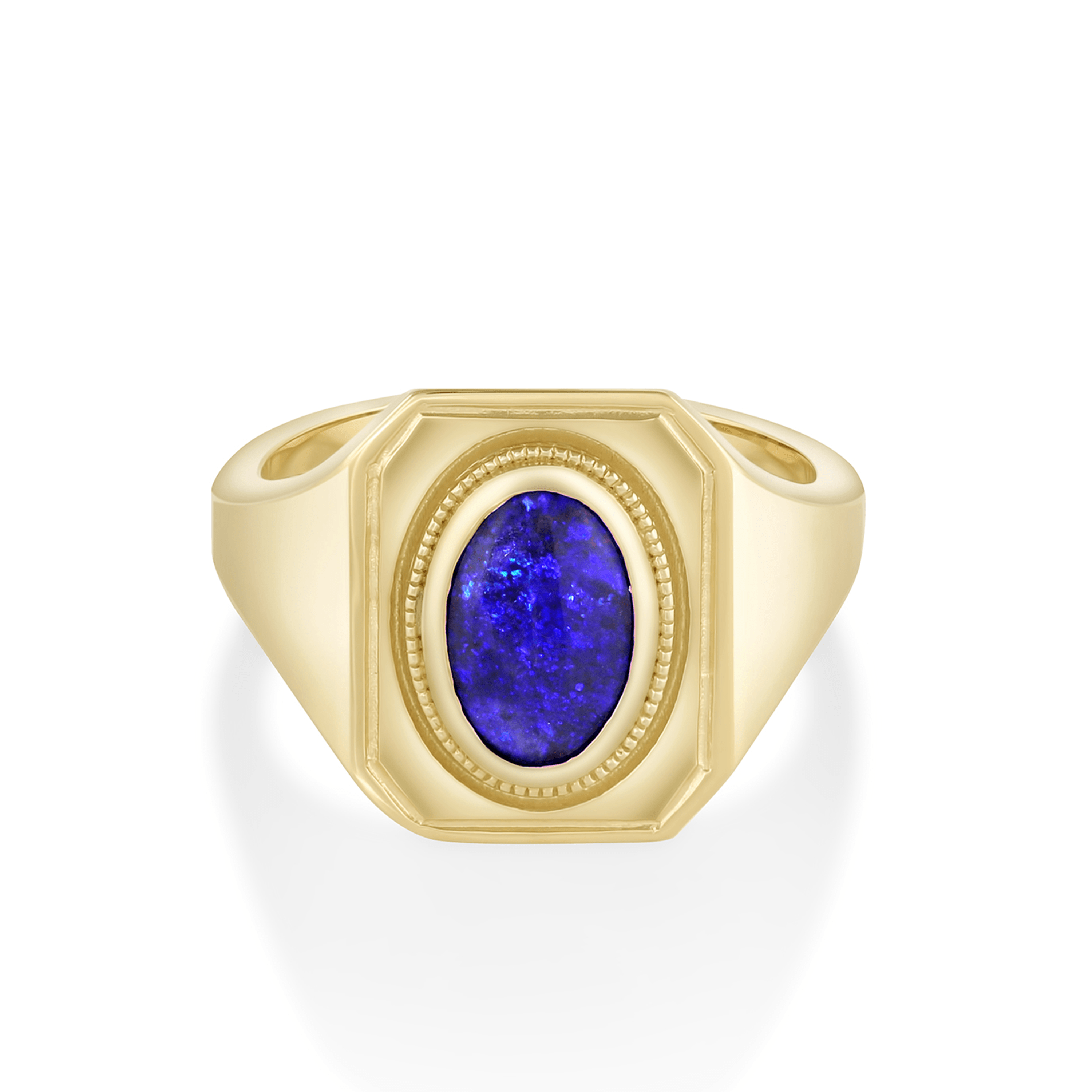 1.53ct Black Opal Signet Ring [yellow gold]