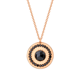 Marrow Fine Jewelry Black Diamond Amulet Circle Necklace [Rose Gold]