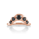 Marrow Fine Jewelry Black Diamond Crescendo Stacking Band [Rose Gold]