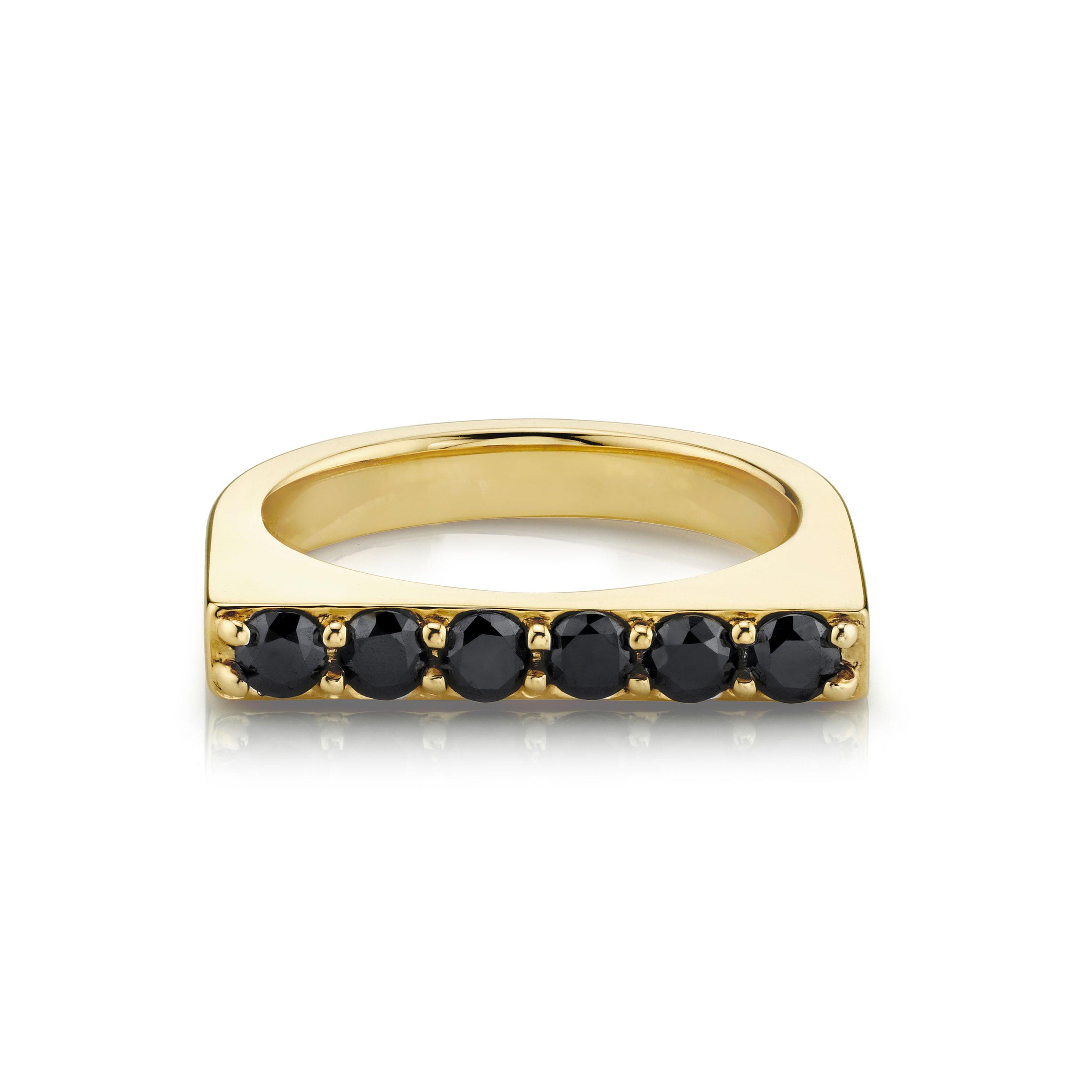 Marrow Fine Jewelry Black Diamond Edge Angled Ring [Yellow Gold]