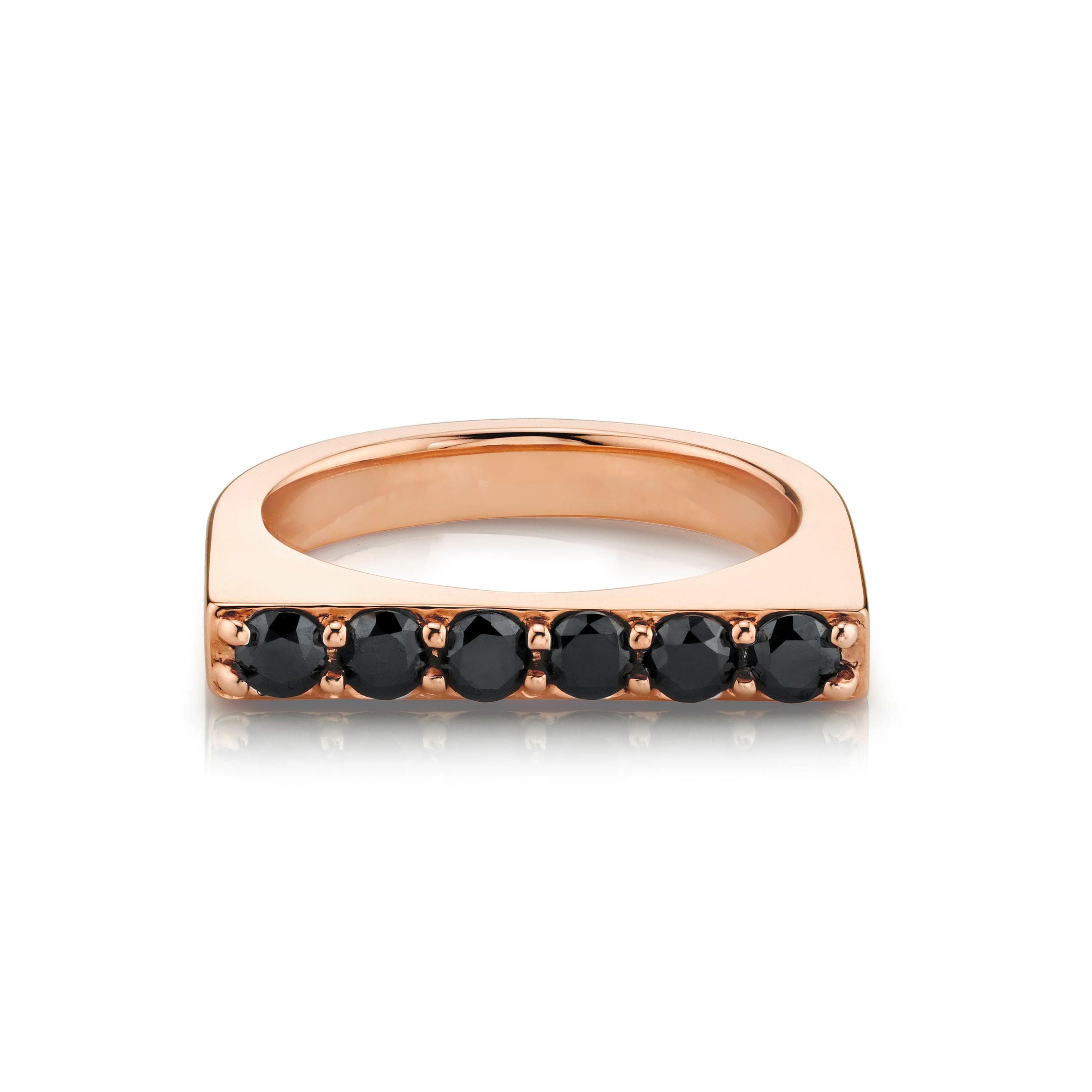 Marrow Fine Jewelry Black Diamond Edge Angled Ring [Rose Gold]