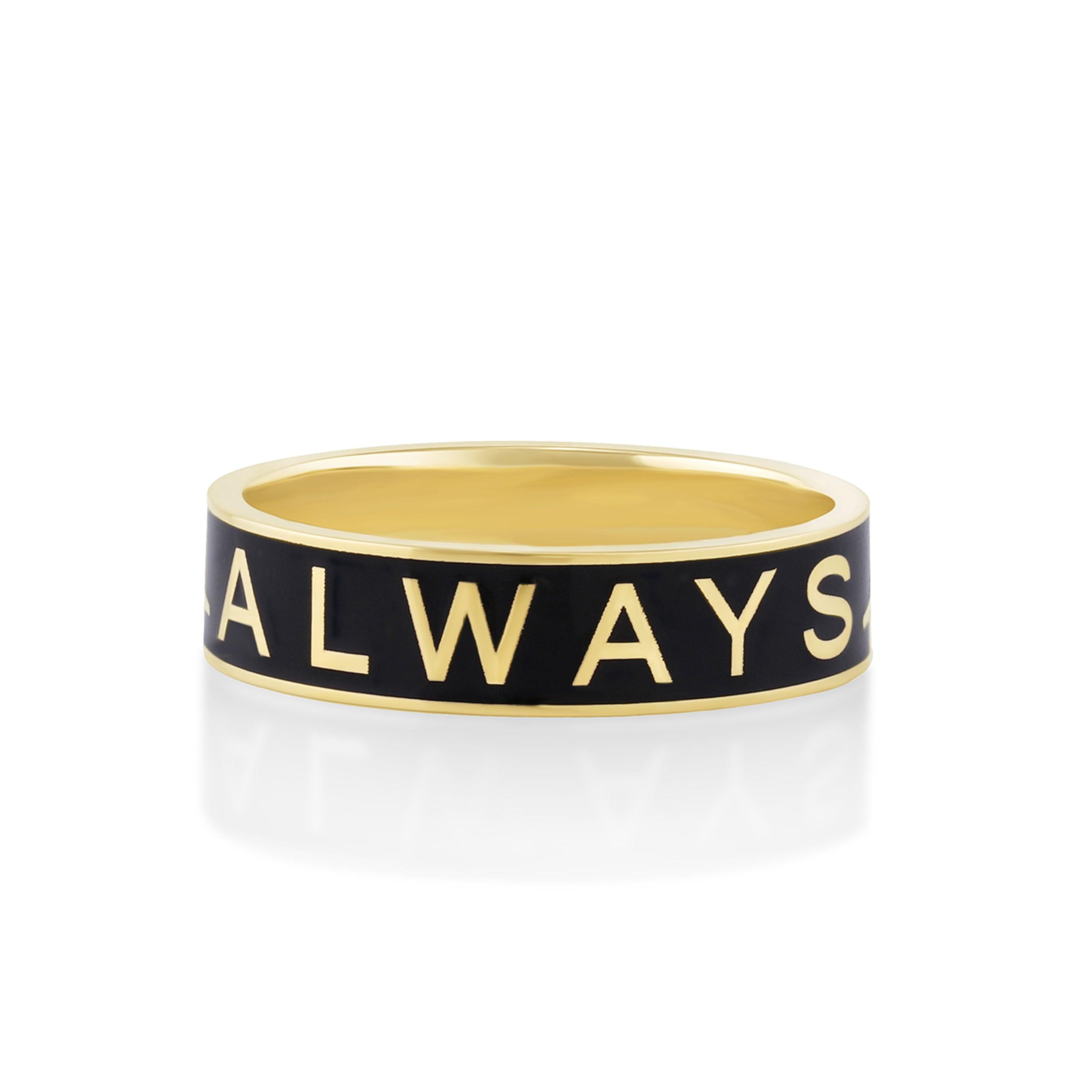 Marrow Fine Jewelry Black Enamel 6mm Always Band [Yellow Gold]