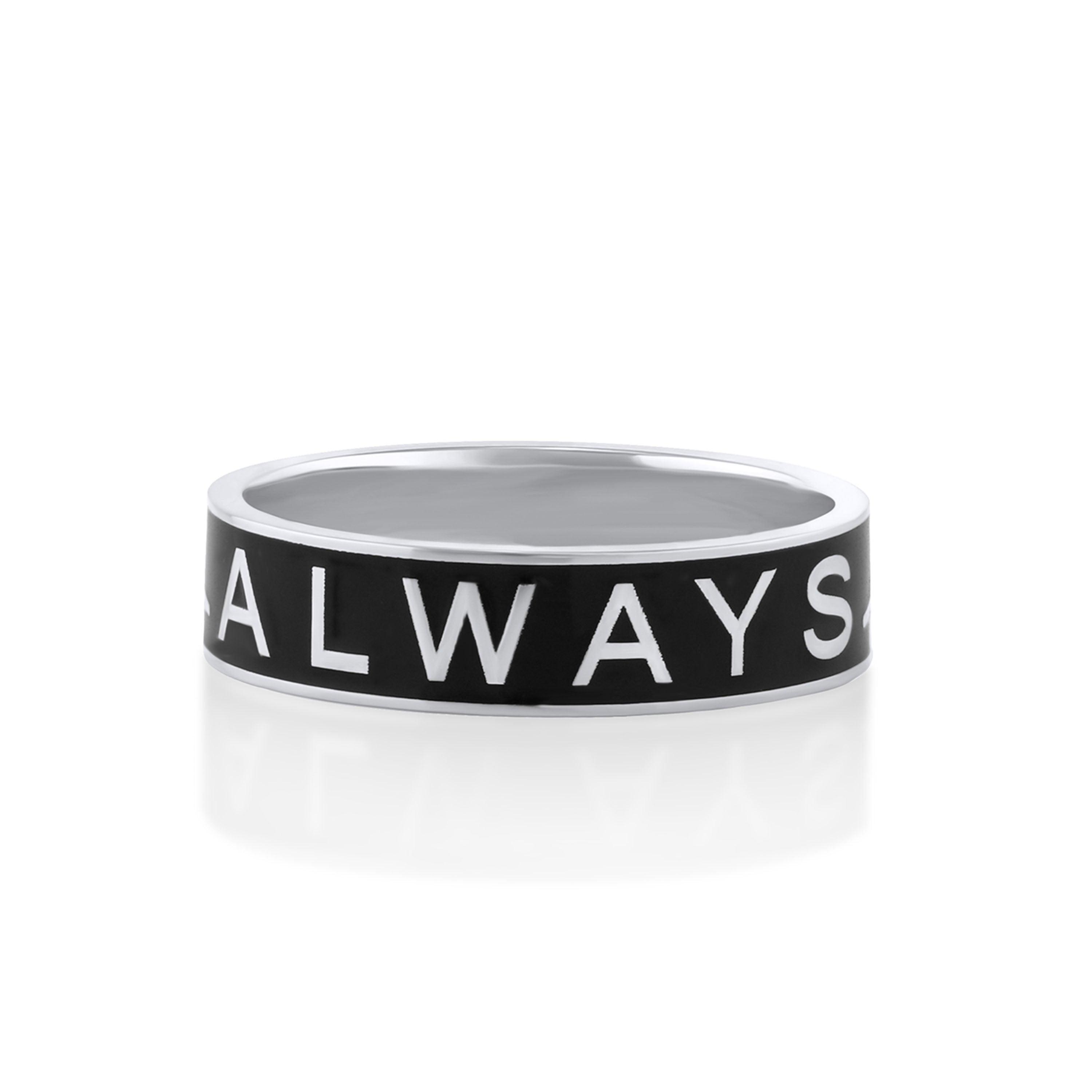 Marrow Fine Jewelry Black Enamel 6mm Always Band [White Gold]