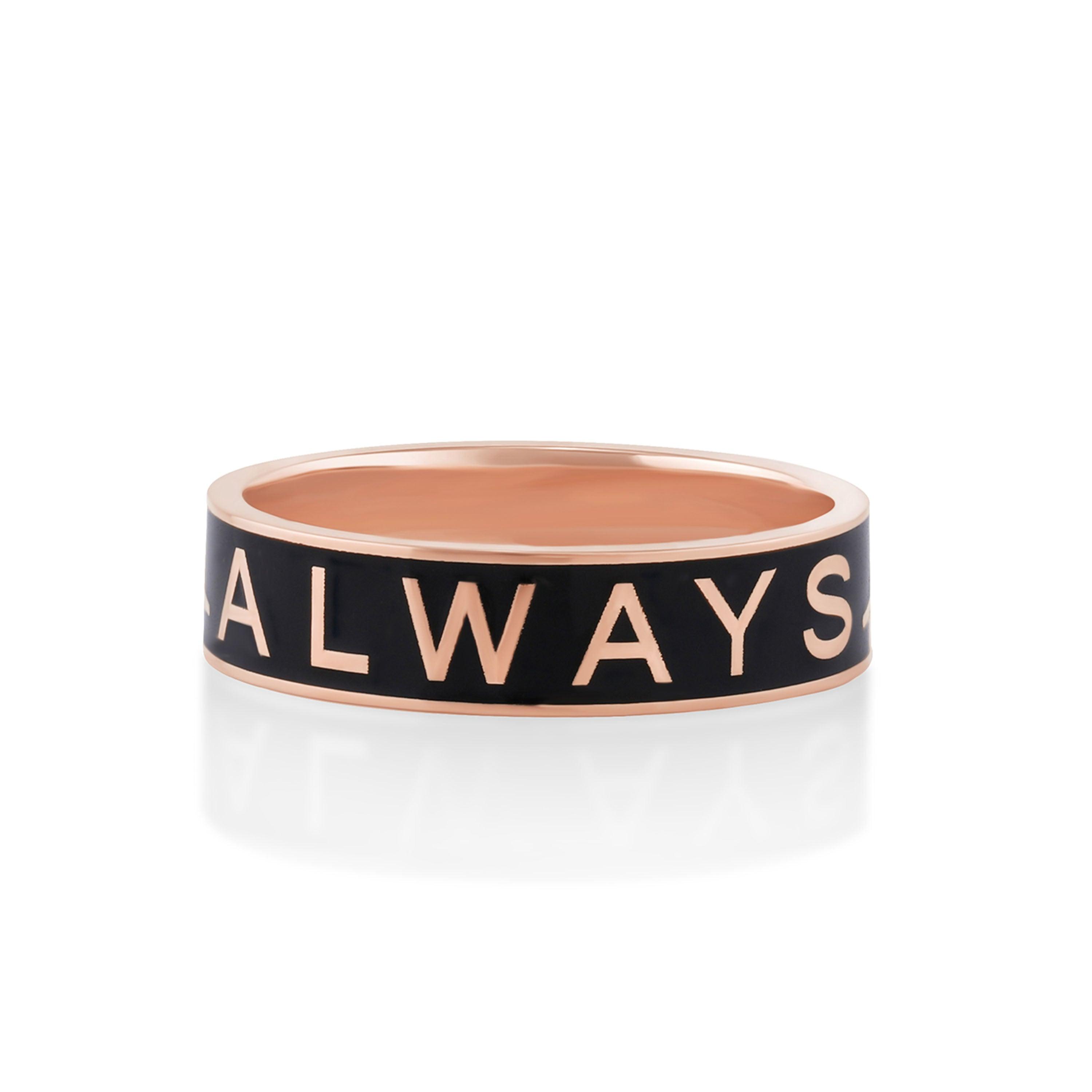 Marrow Fine Jewelry Black Enamel 6mm Always Band [Rose Gold]