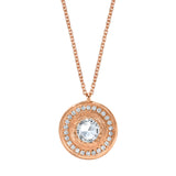 Marrow Fine Jewelry White Diamond Rose Cut Medallion Necklace With Pave Accents [Rose Gold]