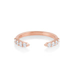 Marrow Fine Jewelry White Diamond Pavé Open Shank Wedding Stacking Band [Rose Gold]