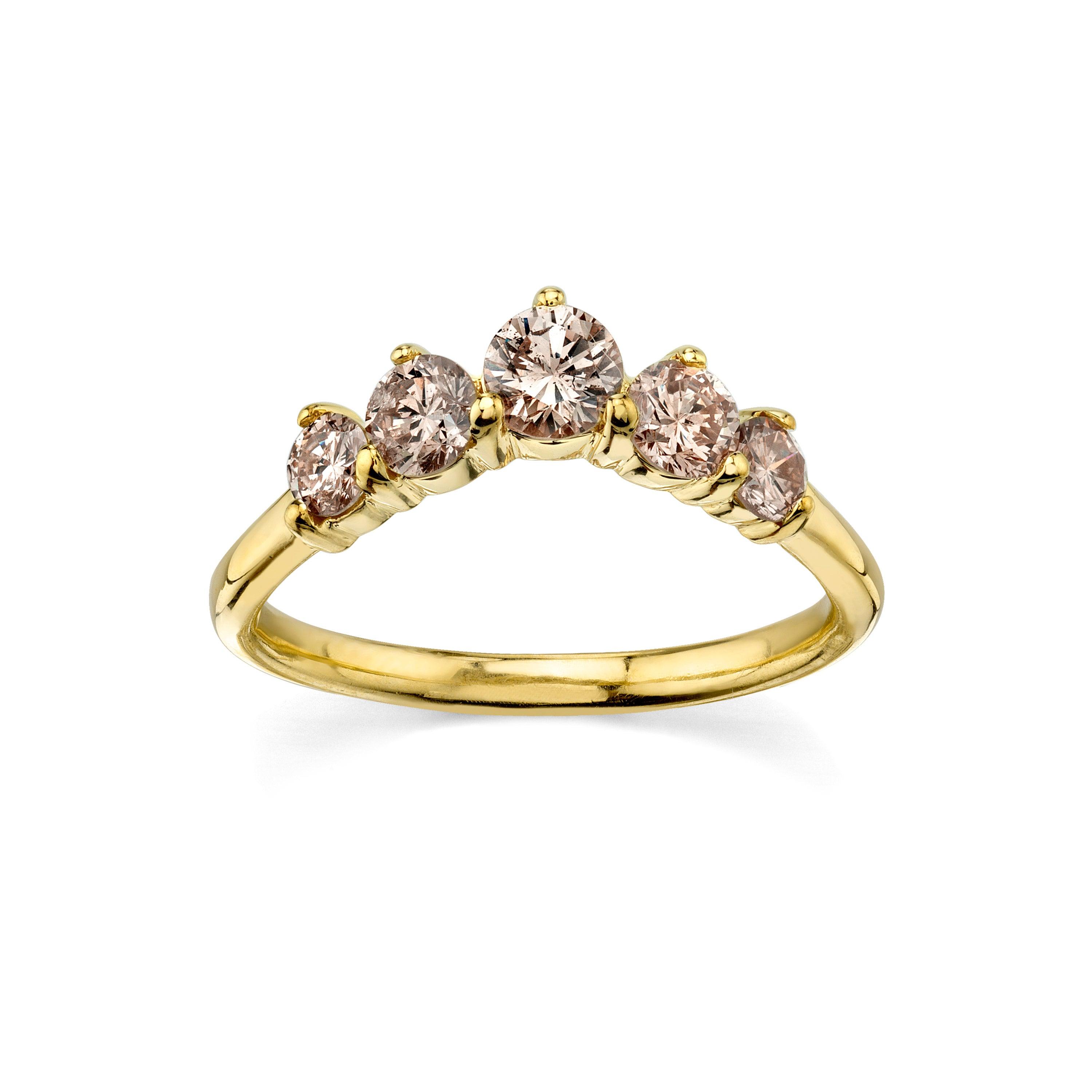 Marrow fine Jewelry Champagne Diamond Five Stone Stacking Jacket [Yellow Gold]