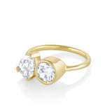 Marrow Fine Jewelry Chloe White Diamond Bezel And Prong Detailing Toi Et Moi Engagement Ring [Yellow Gold]