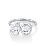 Marrow Fine Jewelry Chloe White Diamond Bezel And Prong Detailing Toi Et Moi Engagement Ring [White Gold]