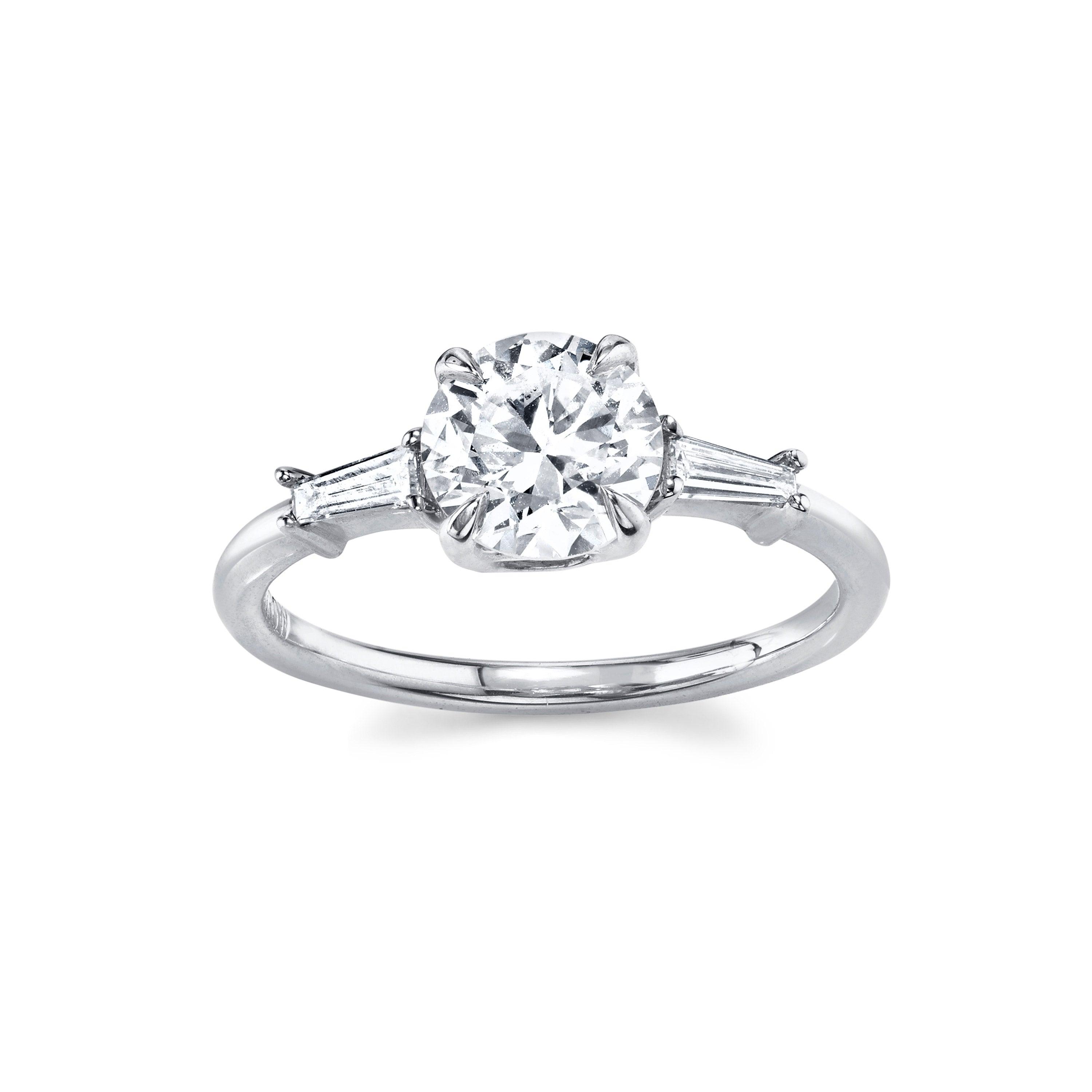 Marrow Fine Jewelry Classic Baguette White Diamond Engagement Ring [White Gold]