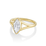 Marrow Fine Jewelry Colette White Diamond Marquise Split Shank Engagement Ring [Yellow Gold]