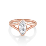 Marrow Fine Jewelry Colette White Diamond Marquise Split Shank Engagement Ring [Rose Gold]