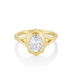 Marrow Fine Jewelry Eloise White Diamond Oval French Mirror Engagement Ring [Yellow Gold]