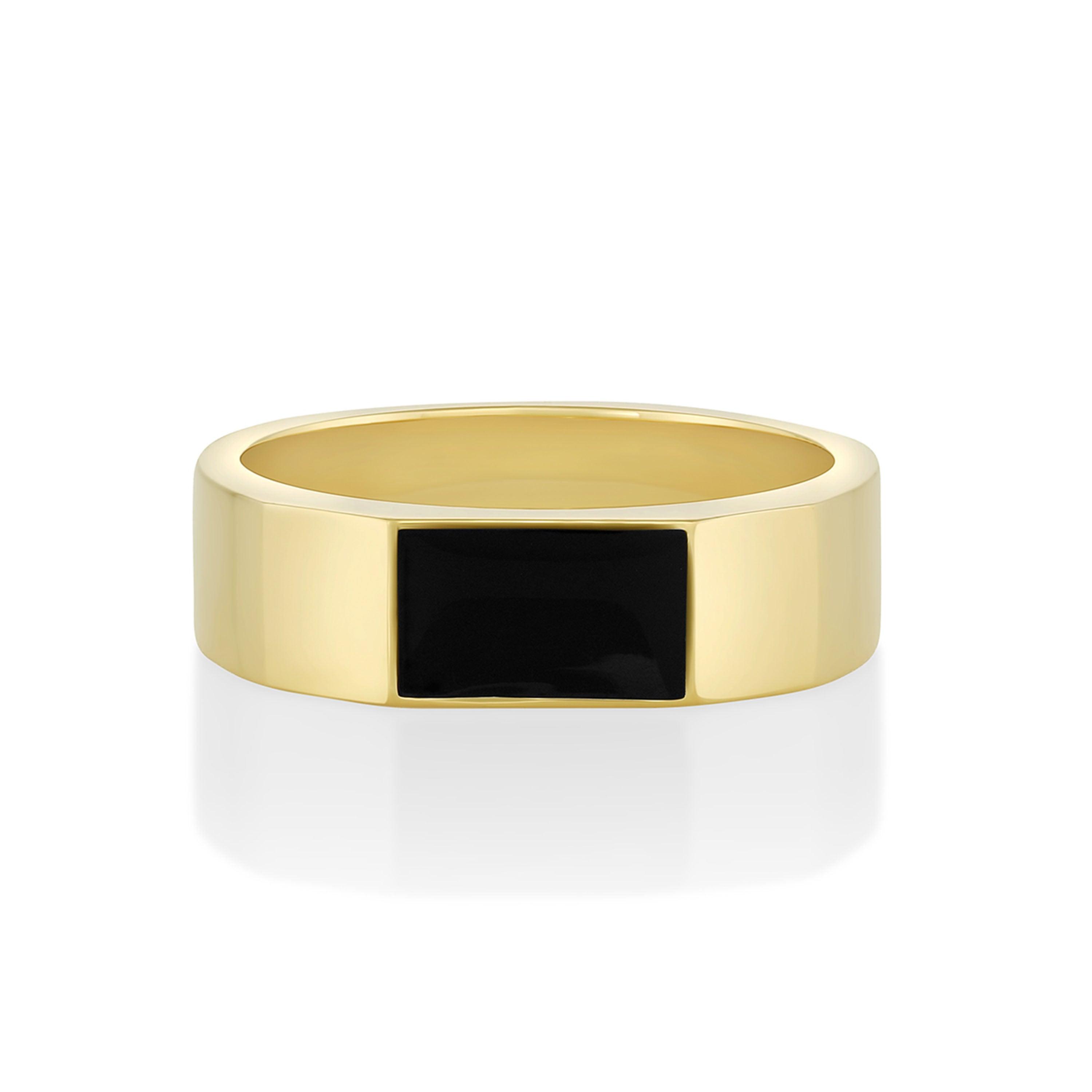 Marrow Fine Jewelry Elton Enamel Men's Band [Yellow Gold]