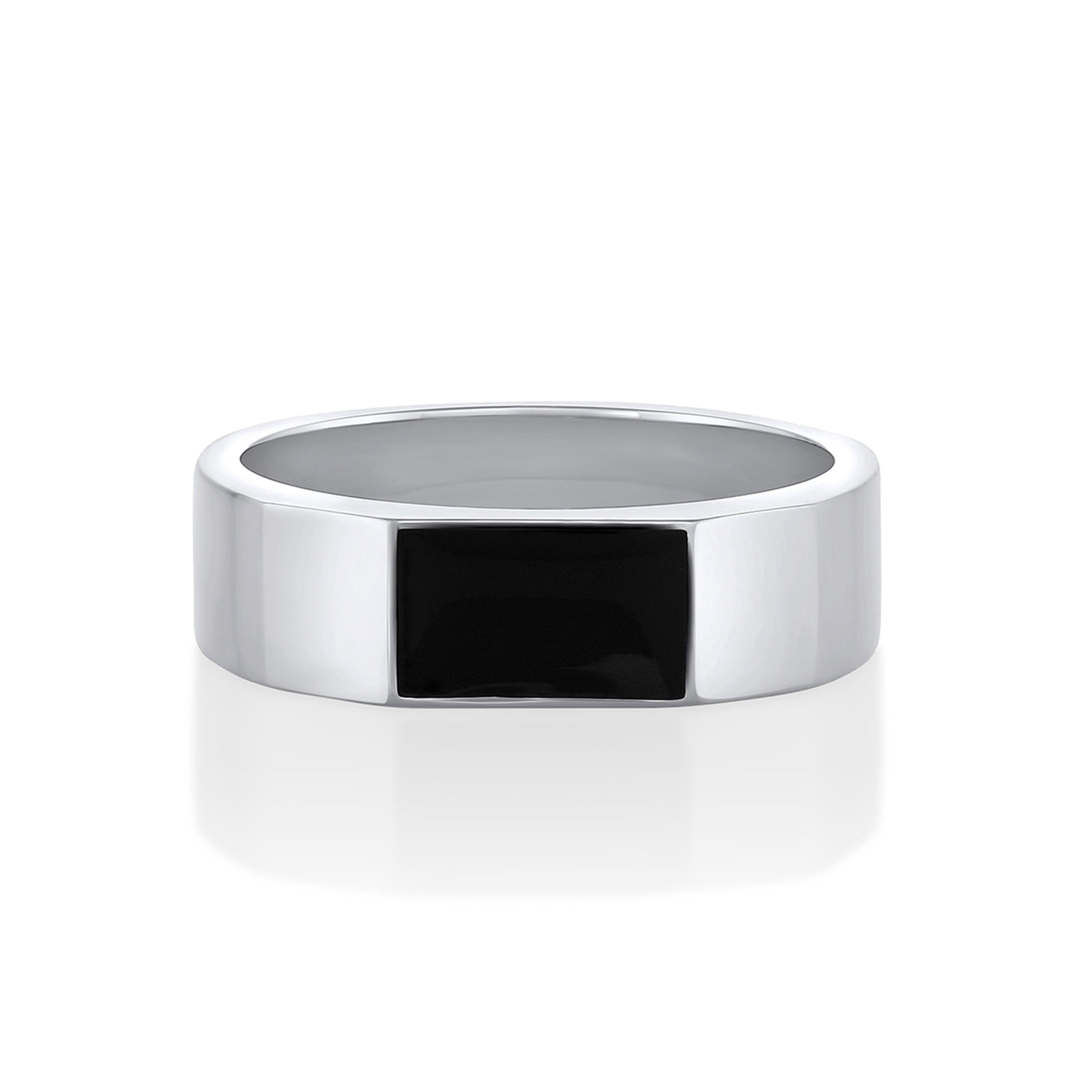 Marrow Fine Jewelry Elton Enamel Men's Band [White Gold]