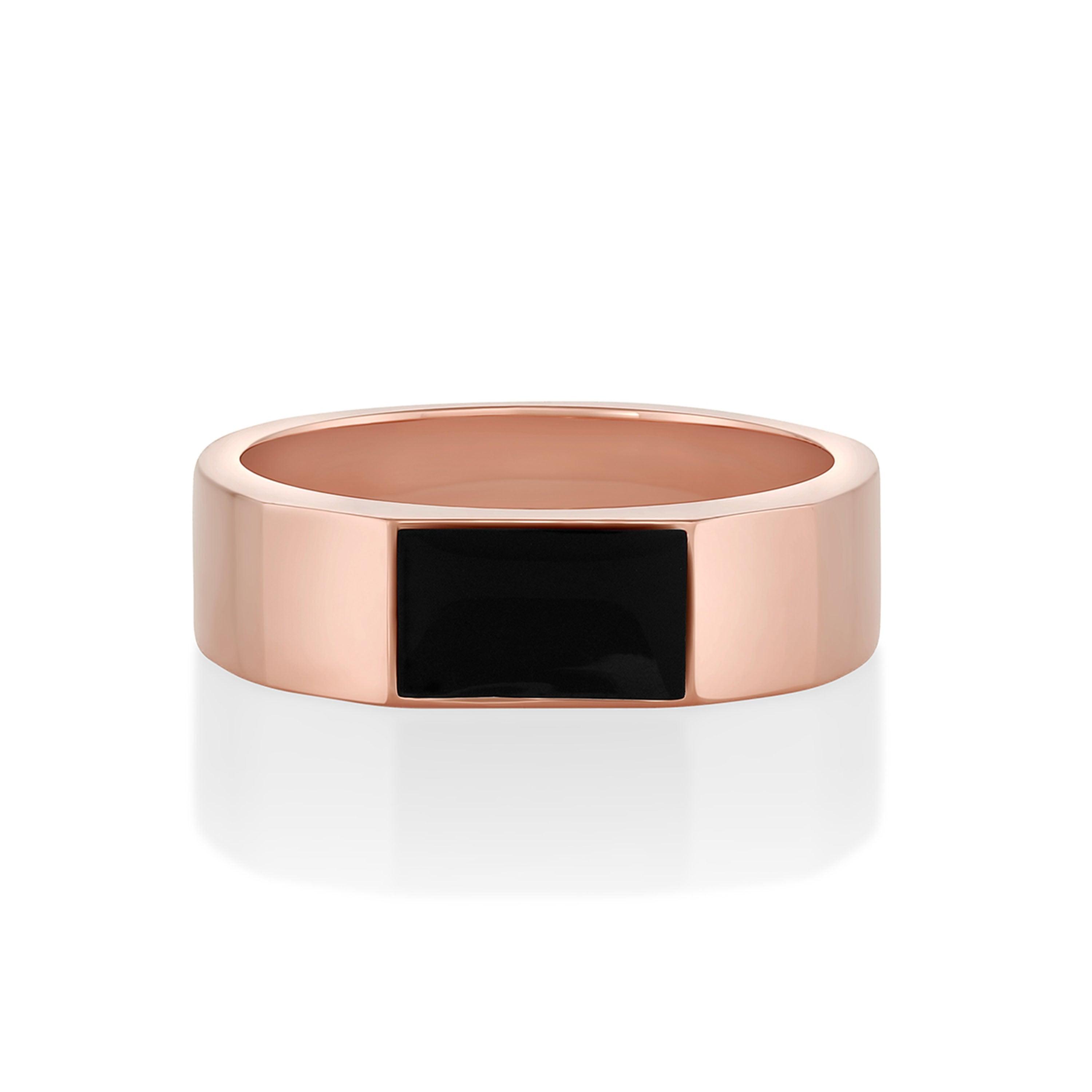 Marrow Fine Jewelry Elton Enamel Men's Band [Rose Gold]