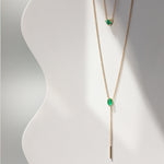 Marrow Fine Jewelry Emerald Circle Choker Dainty Chain